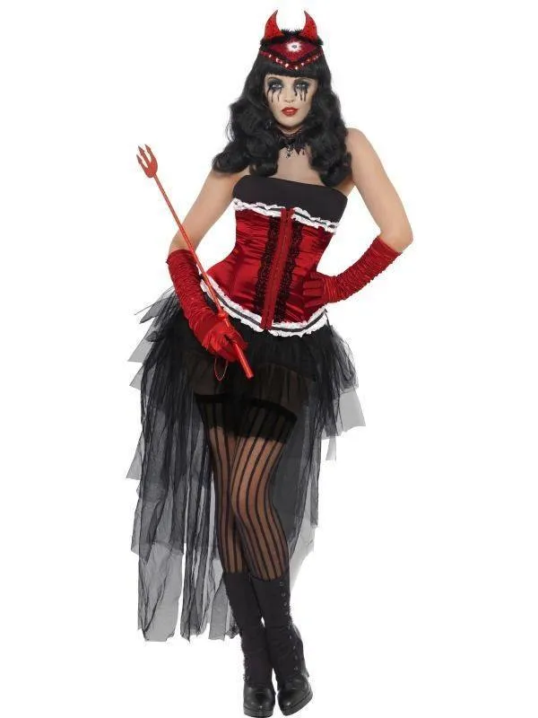 Devil Sexy Burlesque Costume Halloween Diva Outfit