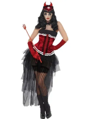 Devil Sexy Burlesque Costume Halloween Diva Outfit