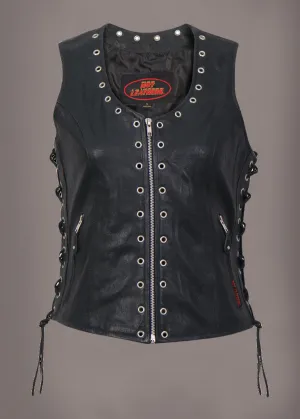 Easy Rider Studded Black Leather Motorcycle Biker Vest