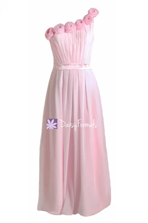 Fabulous Pink Bridesmaid Dress Light Pink Full Length Chiffon Party Dress (BM239L)