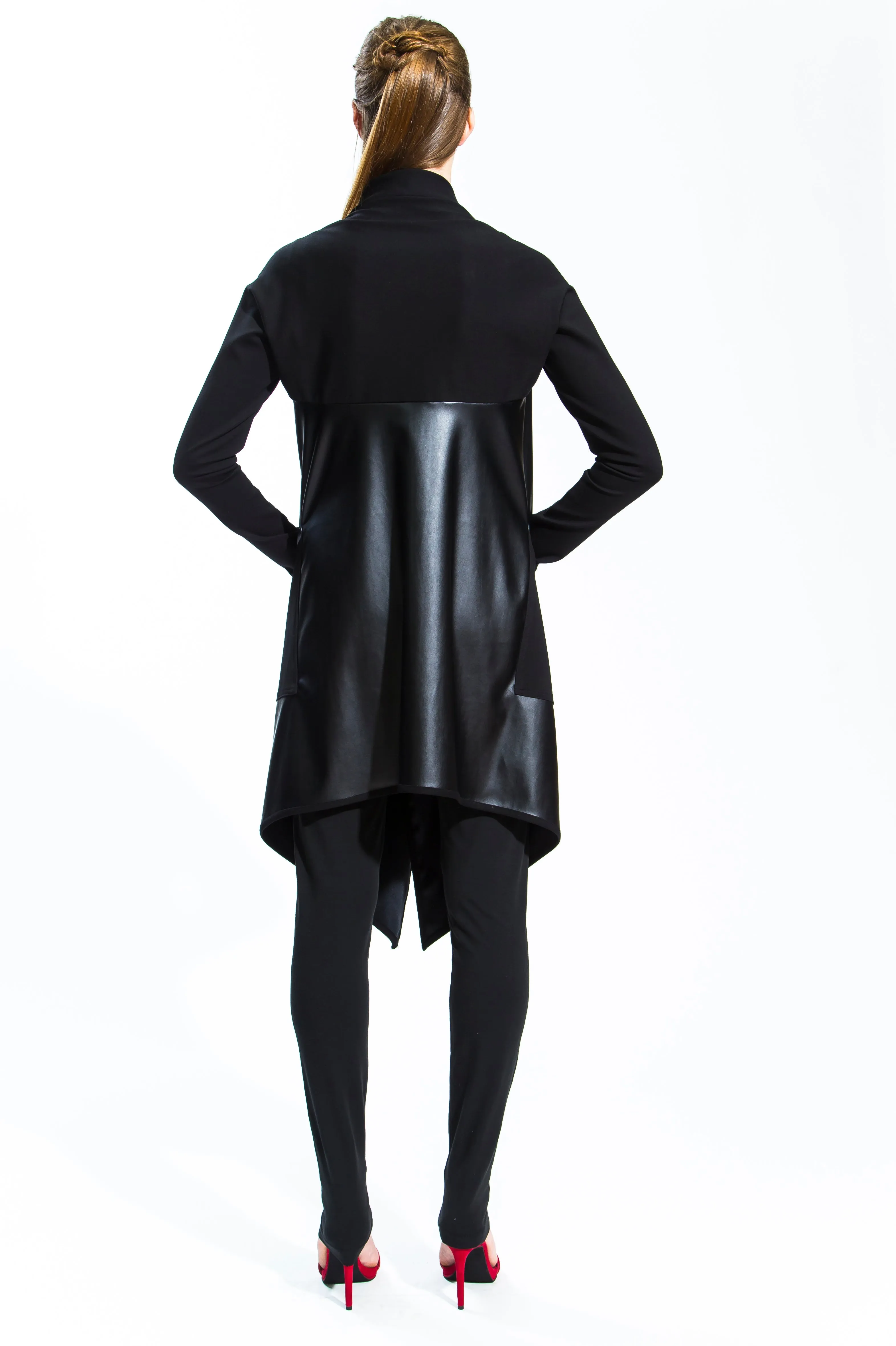 Faux Leather and Ponte Jacket (Style # 223J)