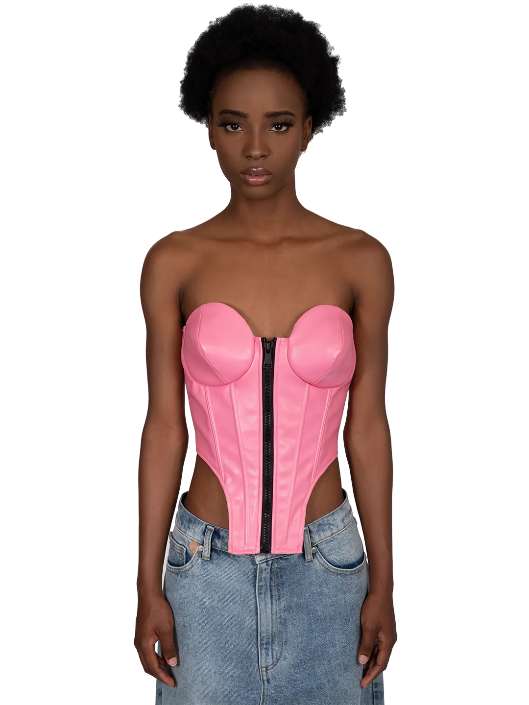 Faux Leather Corset Top