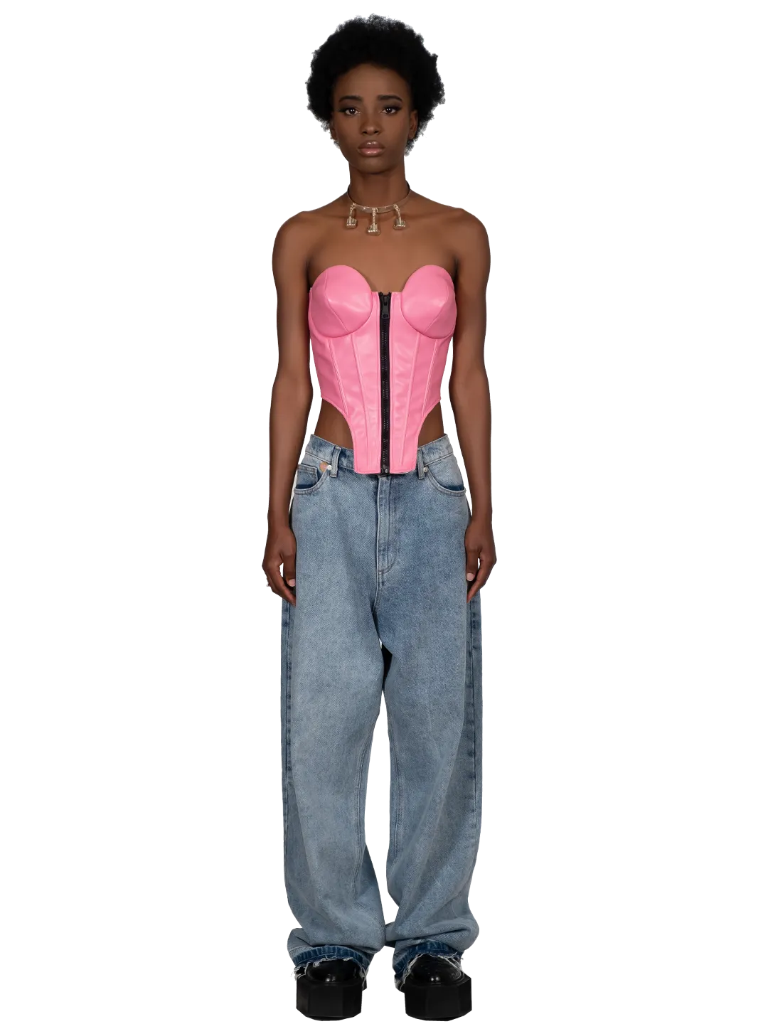 Faux Leather Corset Top