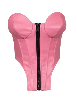 Faux Leather Corset Top
