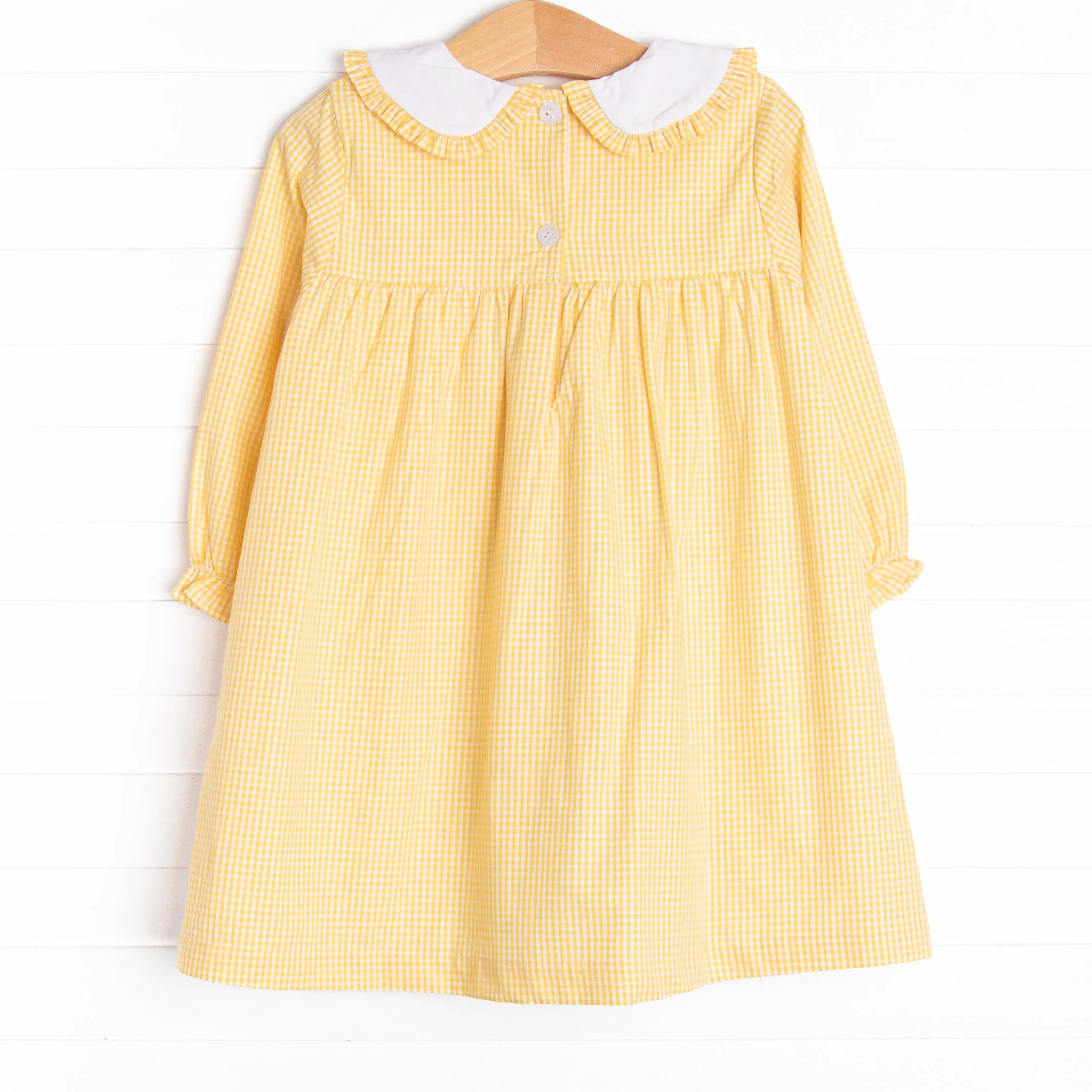 Feathered Friends Applique Dress, Yellow