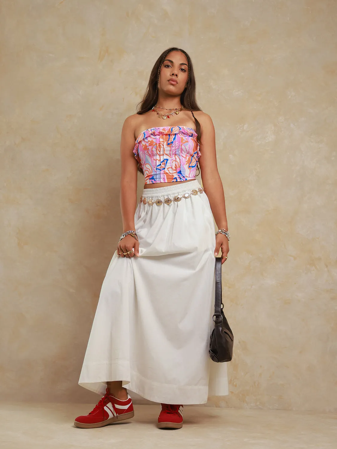 Frill Detailed Corset Top
