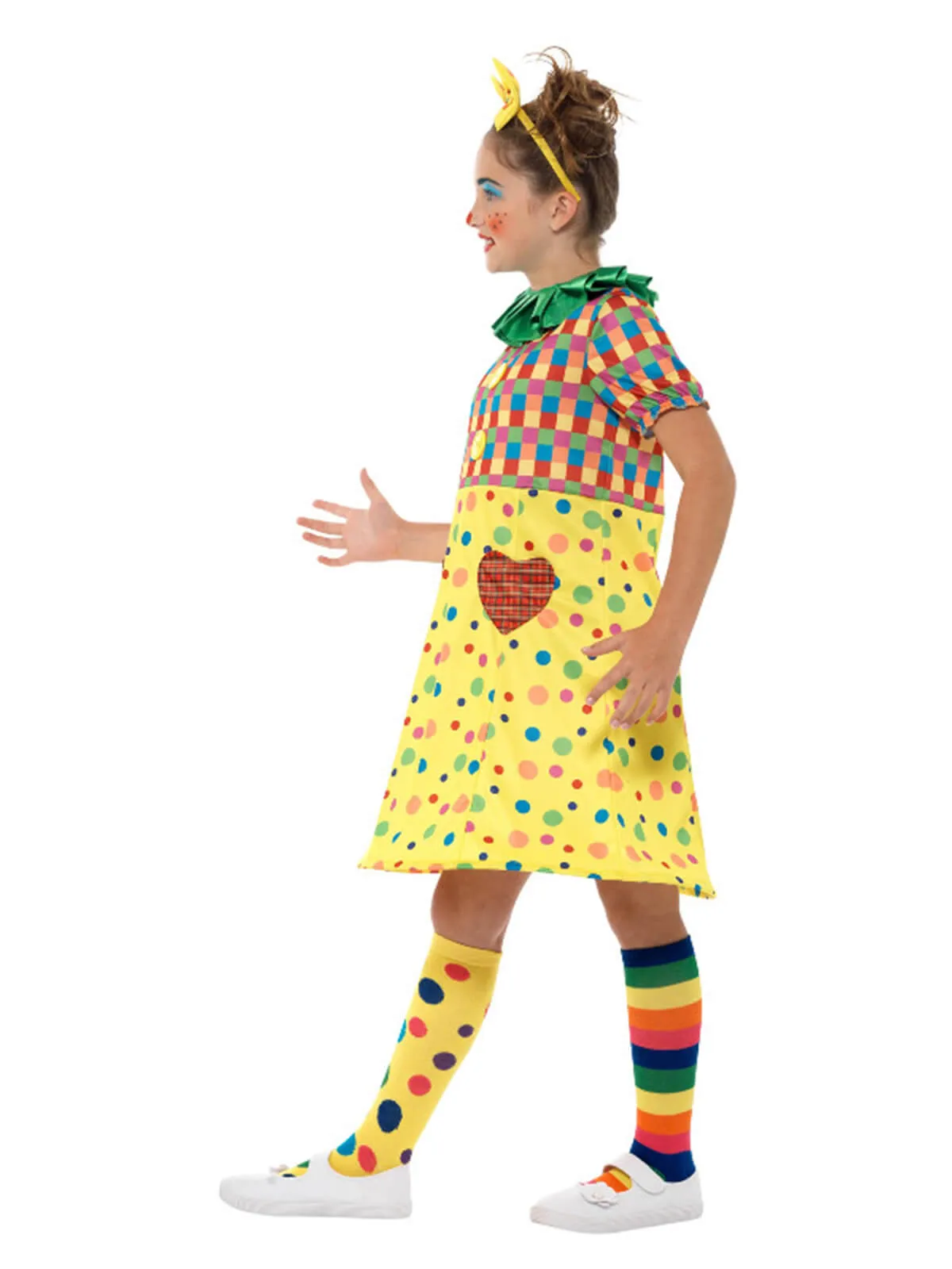 Girls Clown Costume, Multi-Coloured