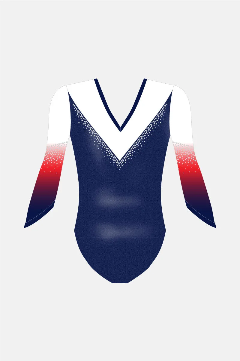 Girls Sienna Leotard Matt Lycra ¾ Sleeve