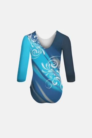 Girls Subli Lycra 3/4 Sleeve Leotard