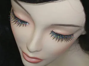 Glitter Multi-Coloured False Eyelashes Black