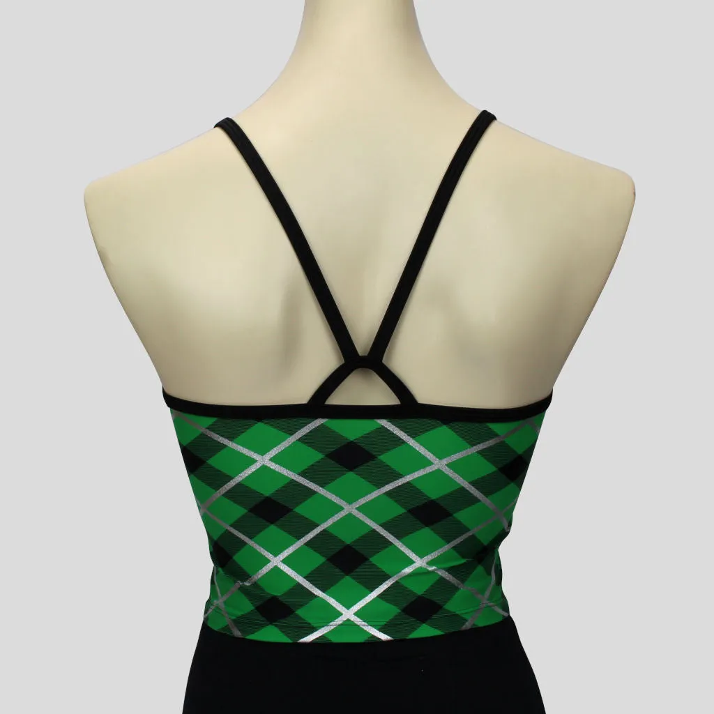 Green & Black Tartan Top