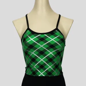 Green & Black Tartan Top