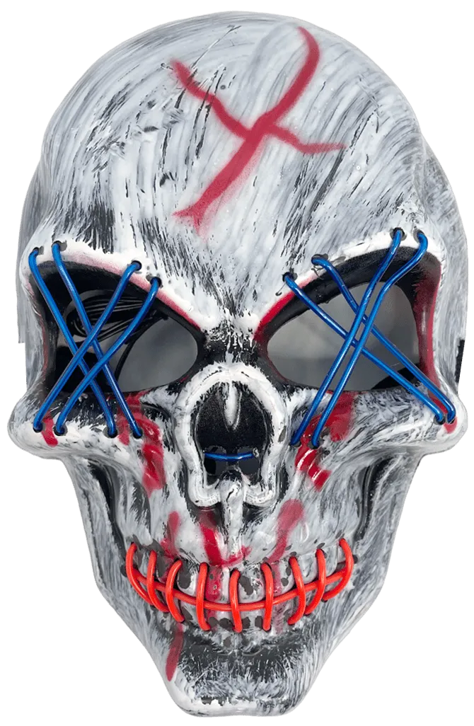Halloween LED Light Up Scary Skull Purge Mask