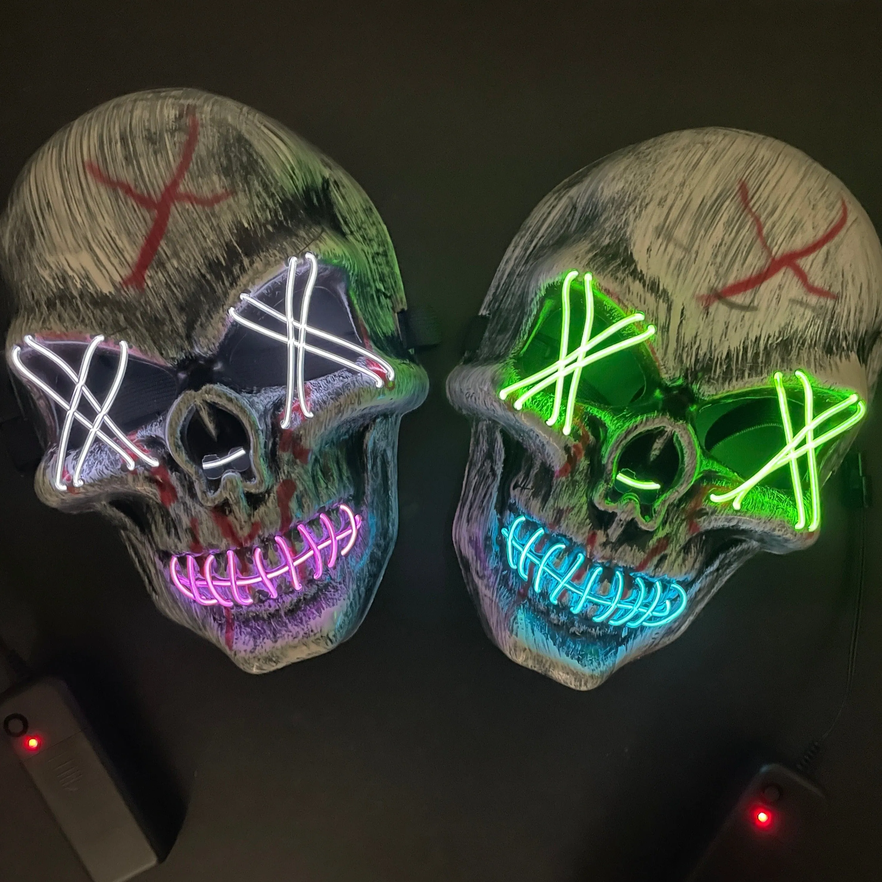 Halloween LED Light Up Scary Skull Purge Mask