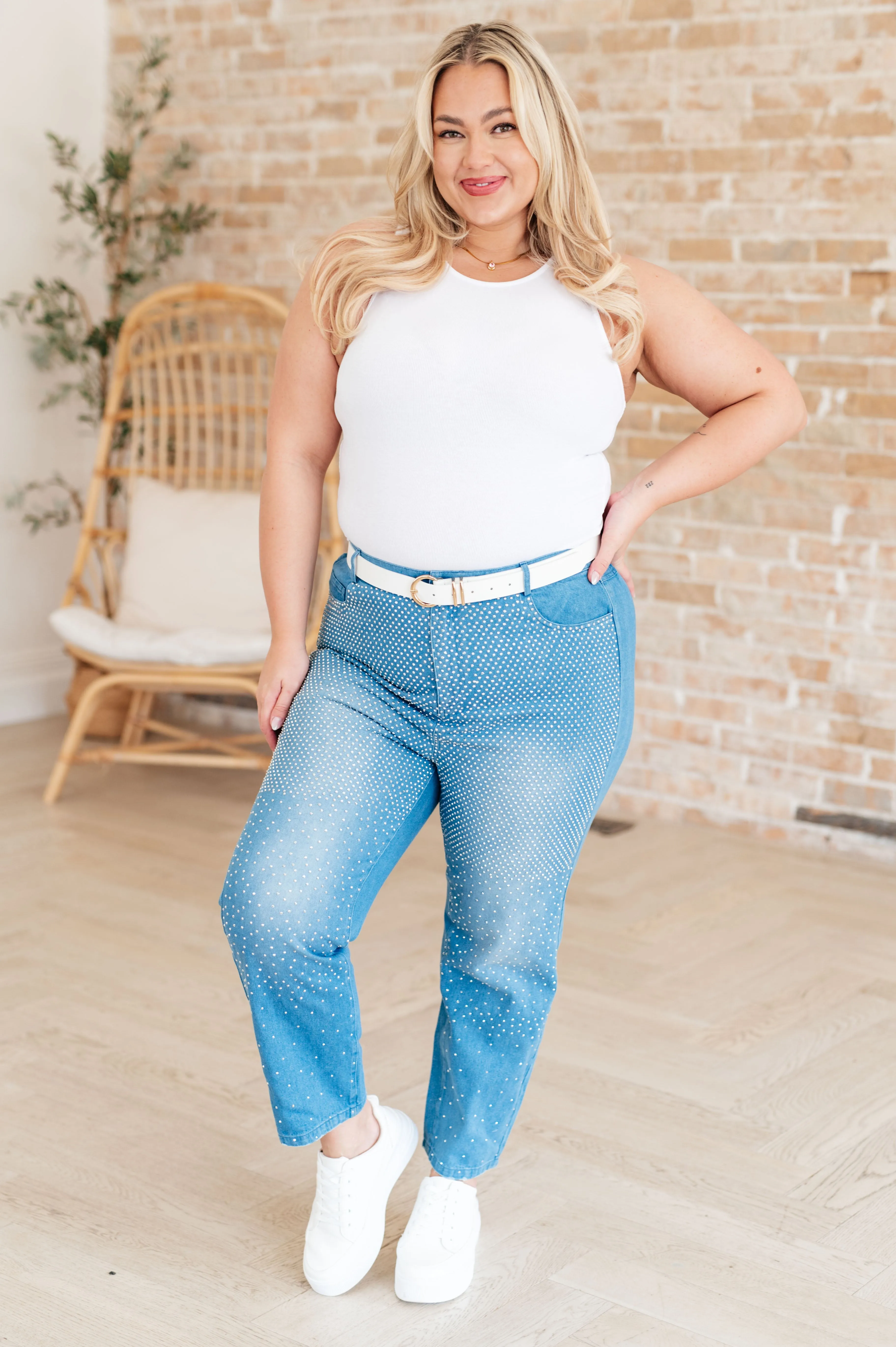 Hazel Blues® |  Beck and Call Rhinestone Pants