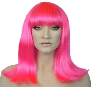 Hot Pink Cleopatra Costume Wig Disco Fancy Dress