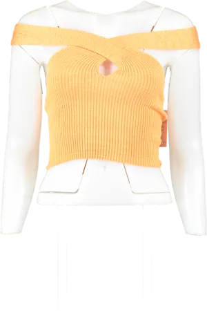 h:ours Orange Cia Crossover Off Shoulder Top UK XS