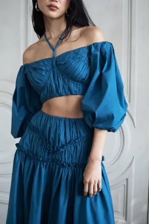 ISABELLA RUCHED TOP PRUSSIAN BLUE