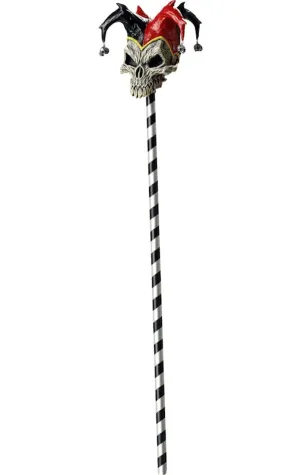 Jester Skull Halloween Cane Accessory