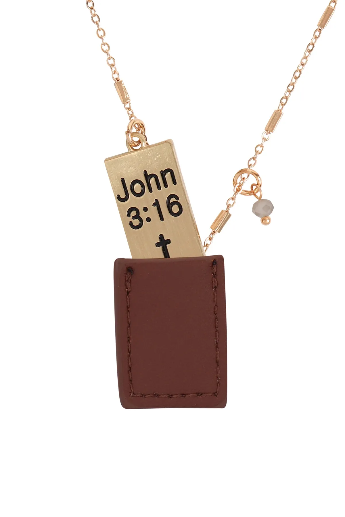 JOHN 3:16 ENGRAVED PLATE POCKET NECKLACE