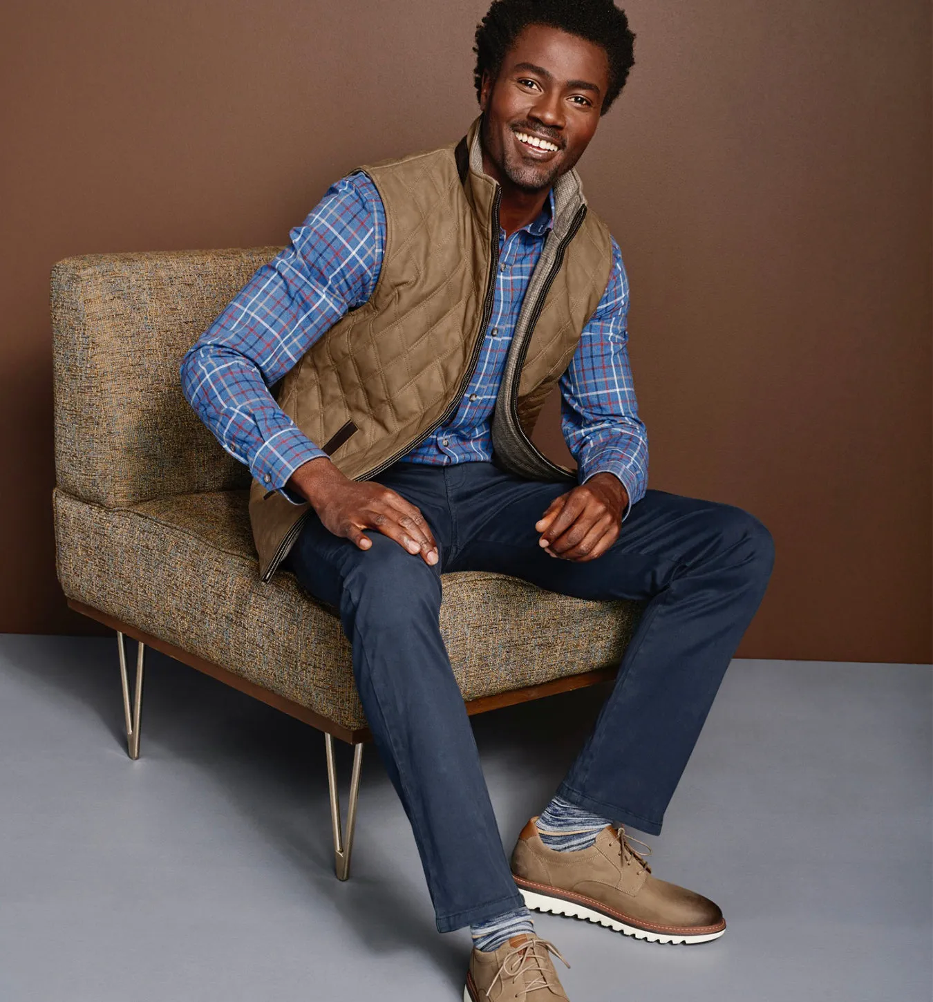 Johnston & Murphy Reversible Vest - Camel/Light Brown