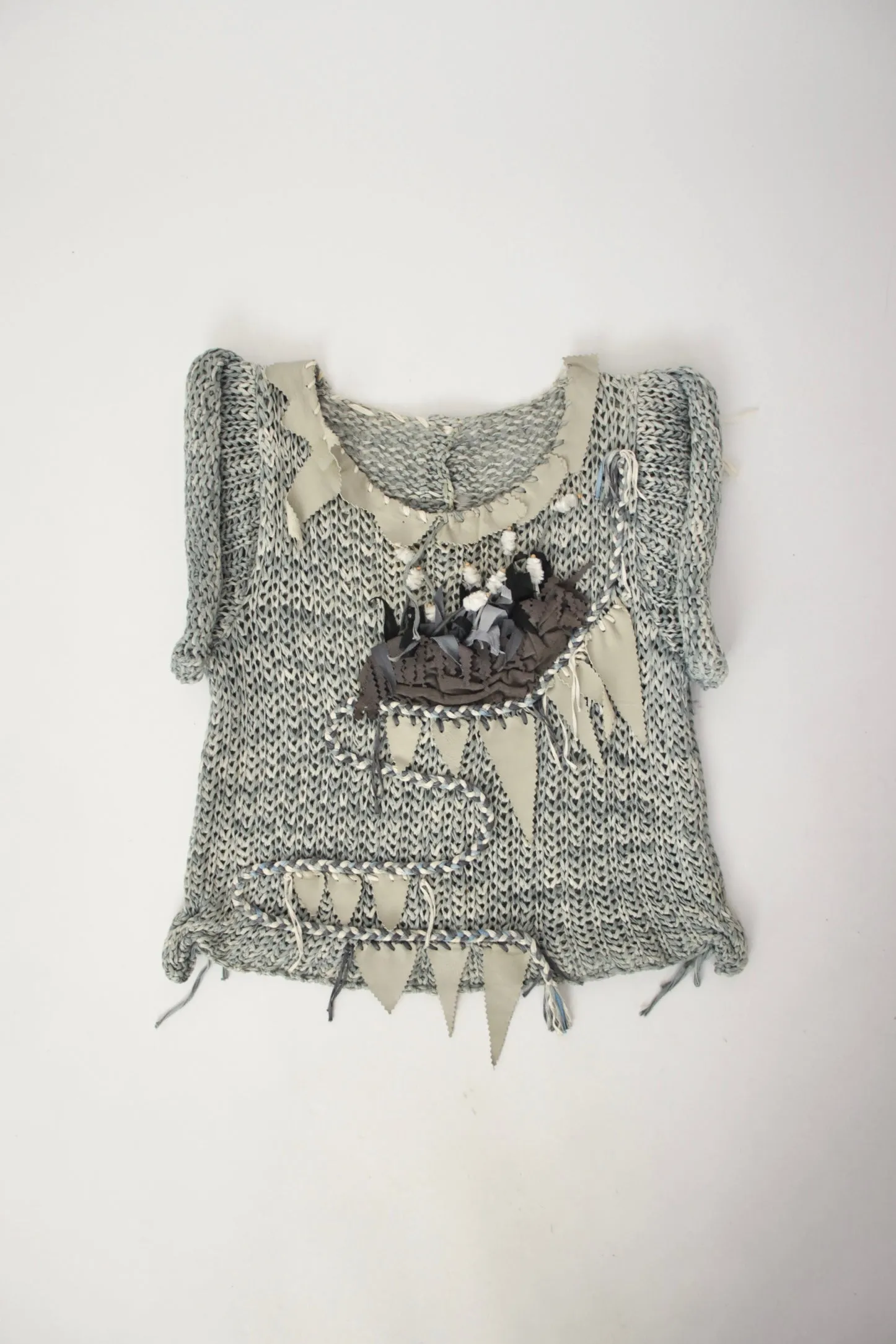 Knit Leather Appliqué Top