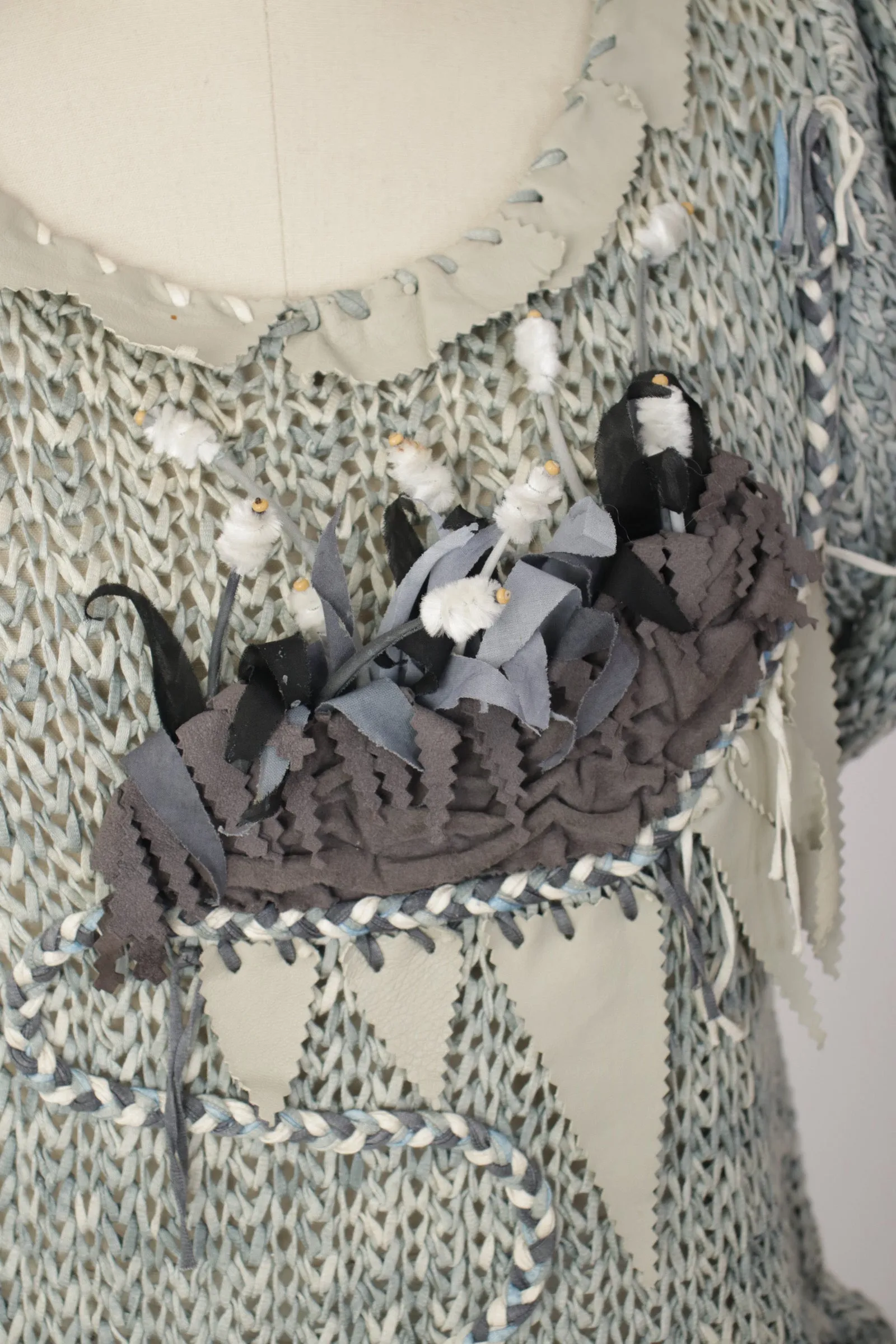 Knit Leather Appliqué Top