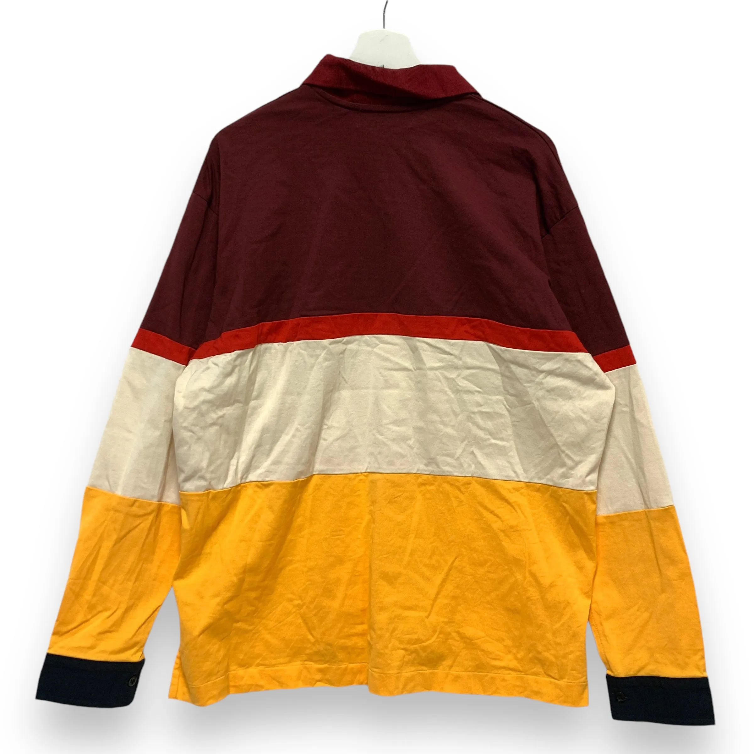 [L] Toga Virilis Border Panel Quarter Zip L/S Rugby Shirt