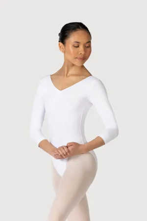 L0439 - Bloch Page Gathered ¾ Sleeve Womens Leotard
