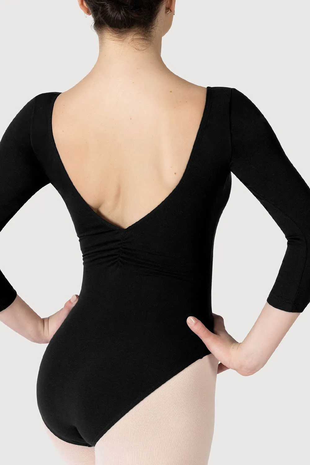 L0439 - Bloch Page Gathered ¾ Sleeve Womens Leotard