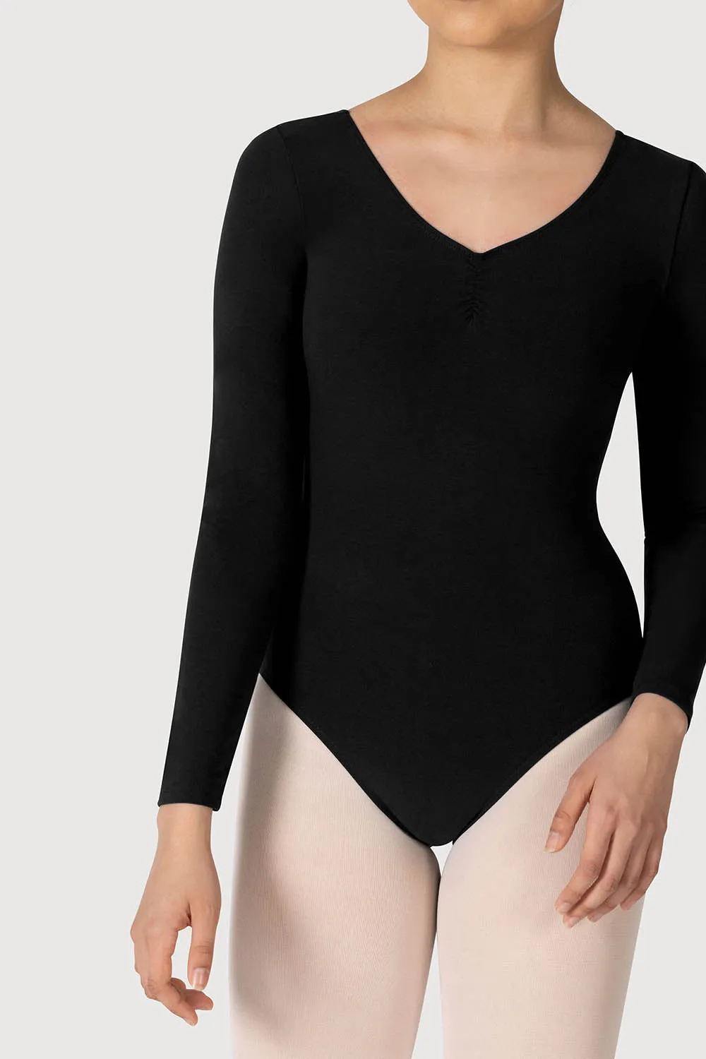 L0459 - Bloch Parla Gathered Long Sleeve Womens Leotard