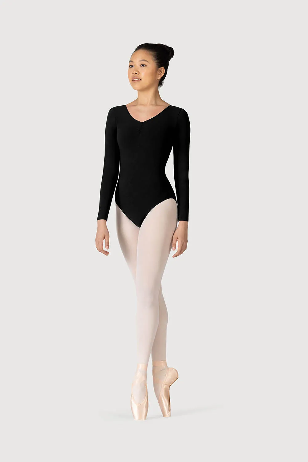 L0459 - Bloch Parla Gathered Long Sleeve Womens Leotard