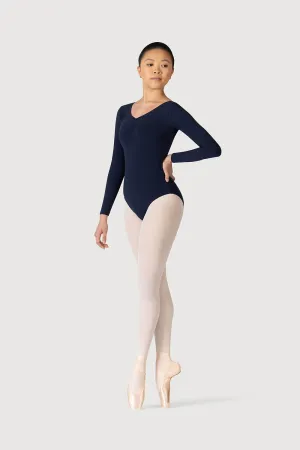 L0459 - Bloch Parla Gathered Long Sleeve Womens Leotard