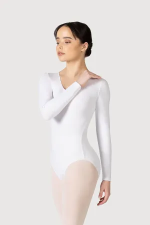 L0459 - Bloch Parla Gathered Long Sleeve Womens Leotard