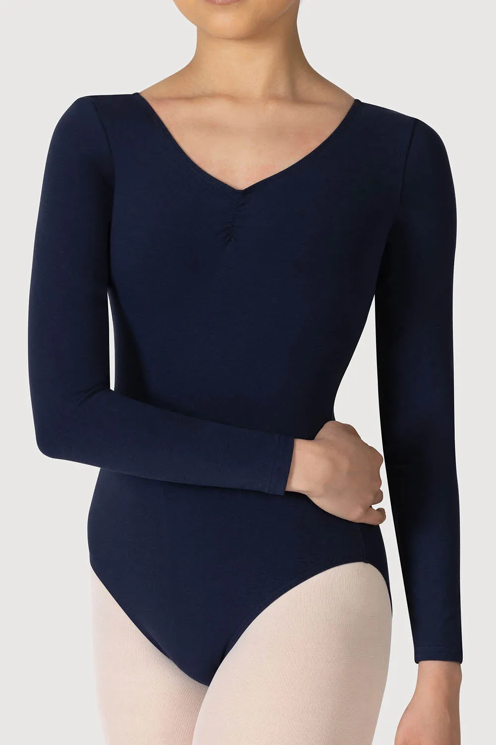 L0459 - Bloch Parla Gathered Long Sleeve Womens Leotard