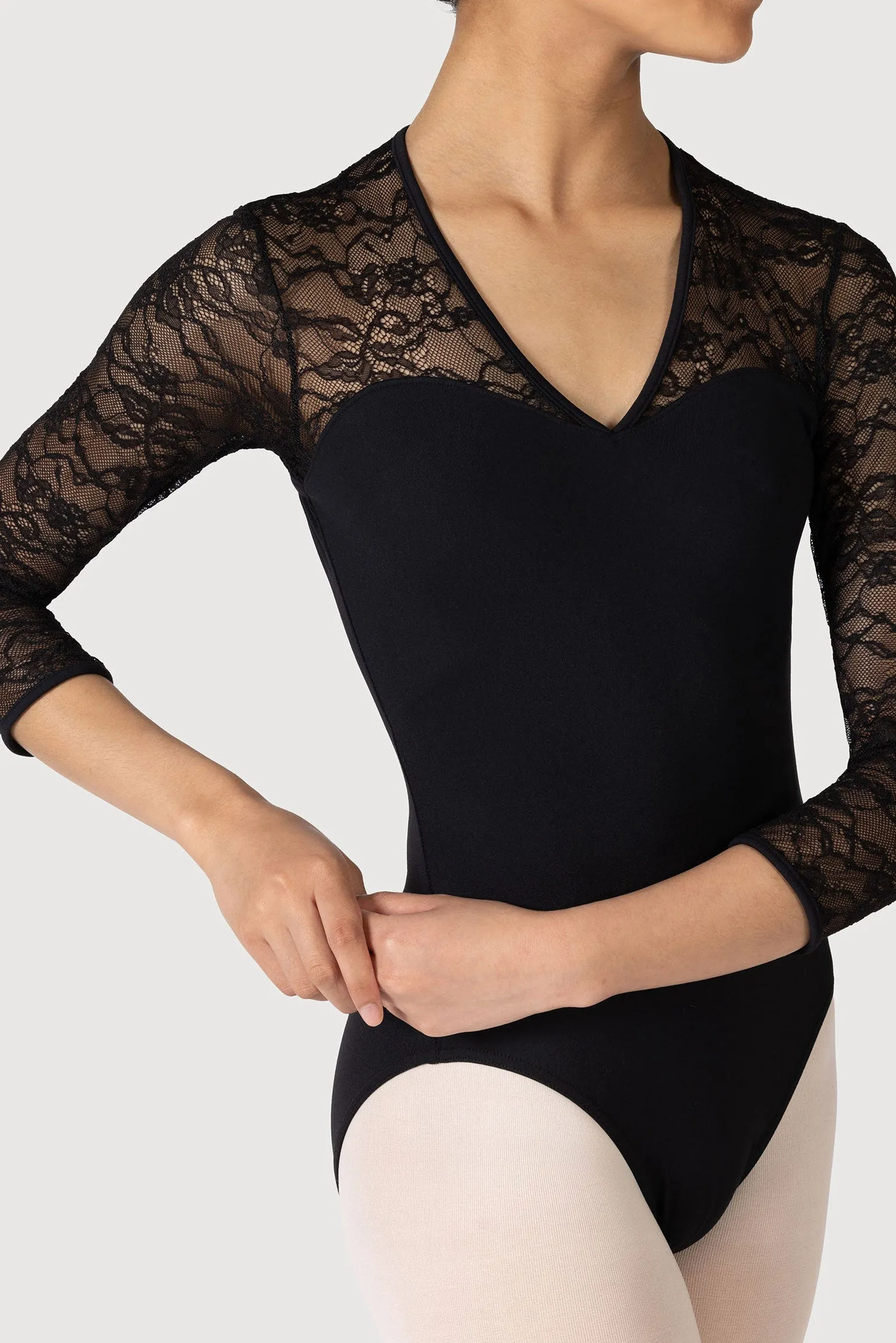 L56016 - Bloch Kate 3/4 Womens Sleeve Lace Leotard