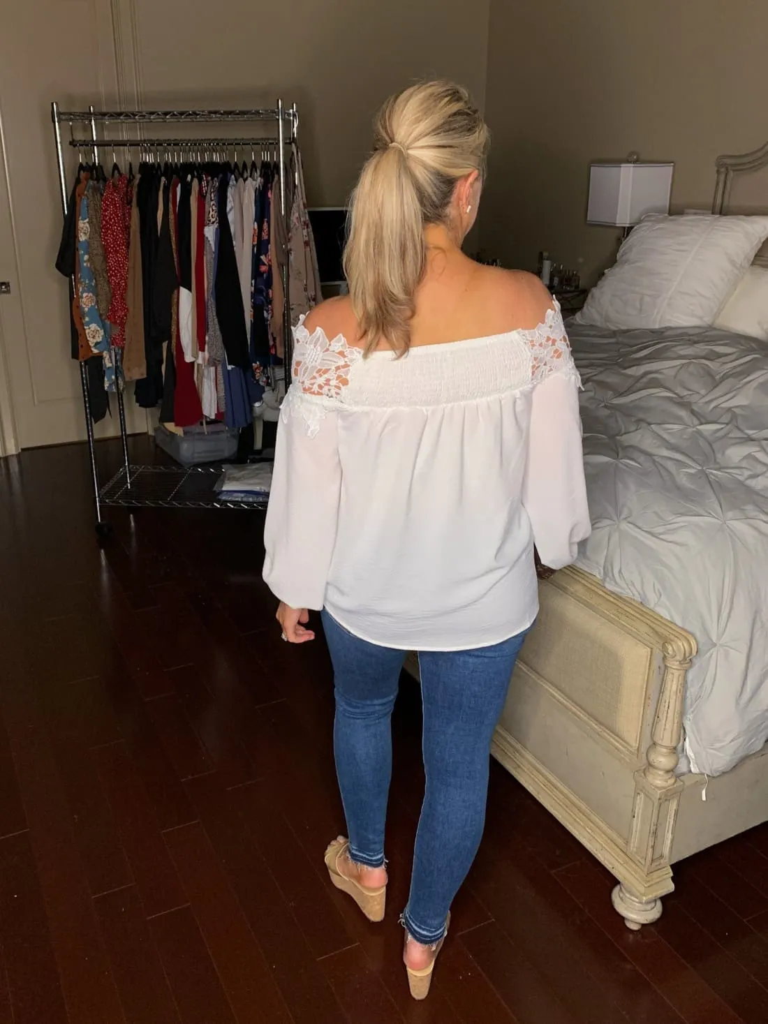 Lace Off Shoulder Top - Many Colors