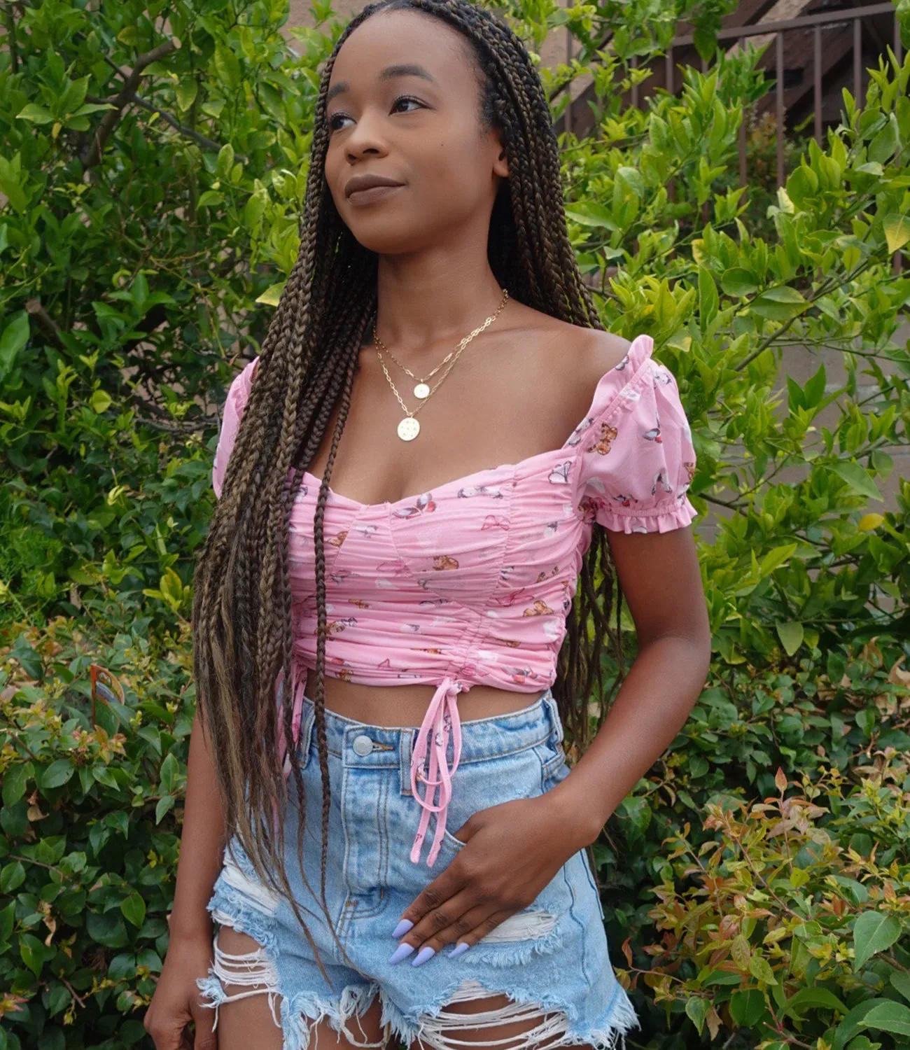 Lani Butterfly Top(Barbie Pink)