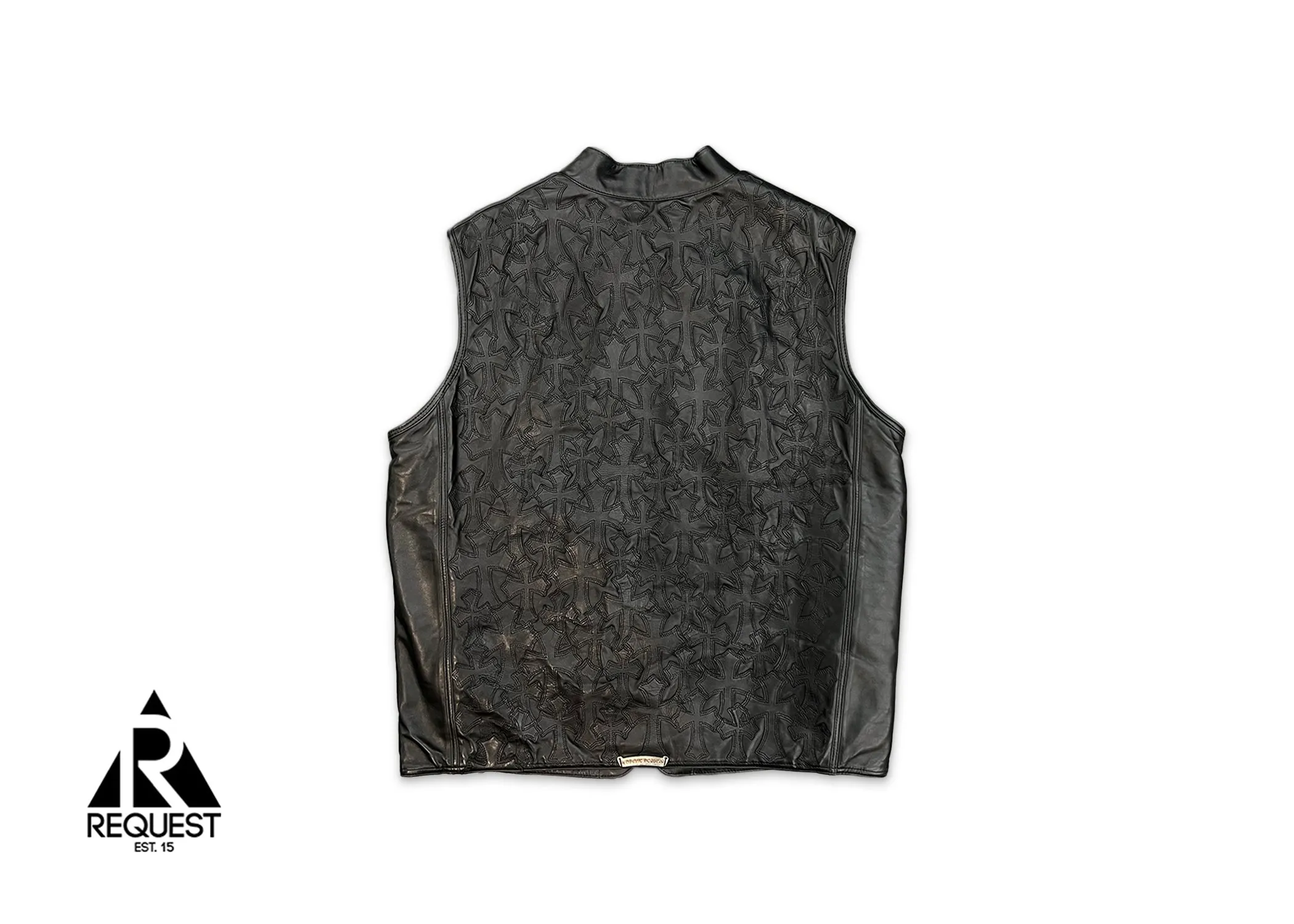 Leather Cross Patches Vest "Black"