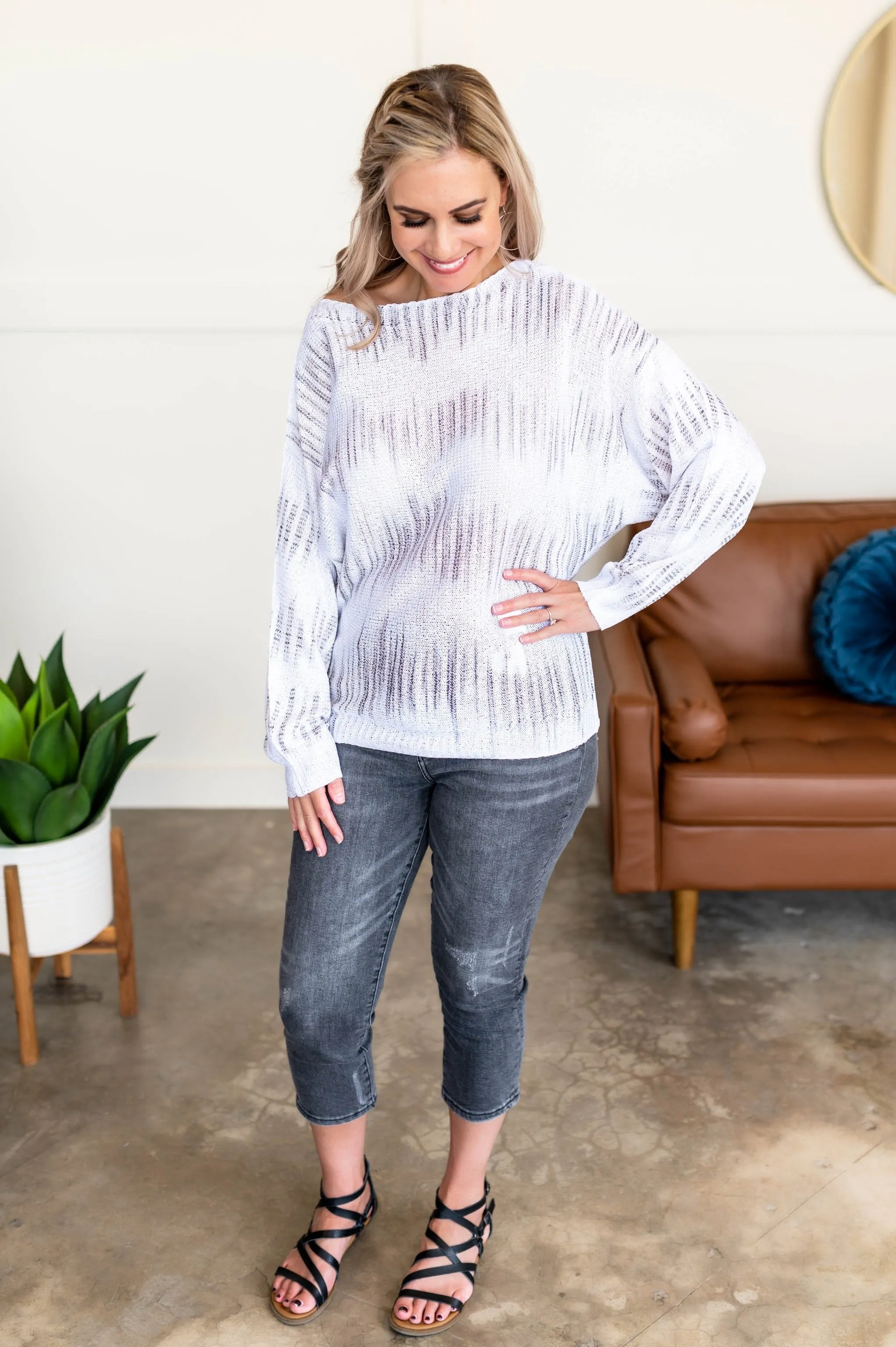 Lessons Learned Tie Dye Knit Top In Neutrals
