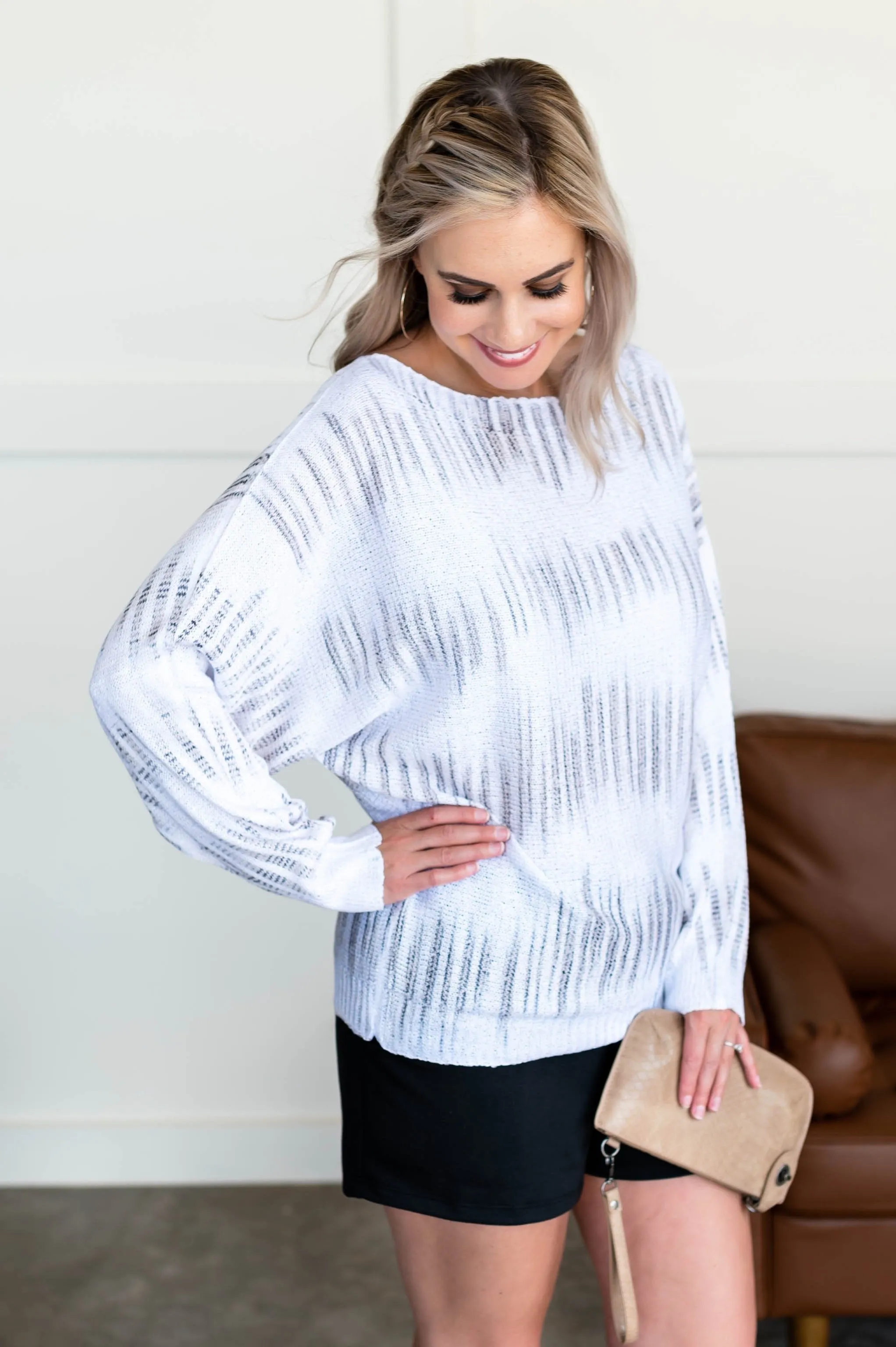 Lessons Learned Tie Dye Knit Top In Neutrals