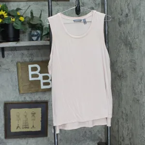 Lisa Rinna Collection Womens Sleeveless Knit A-Line Shirt Top Light Pink XL