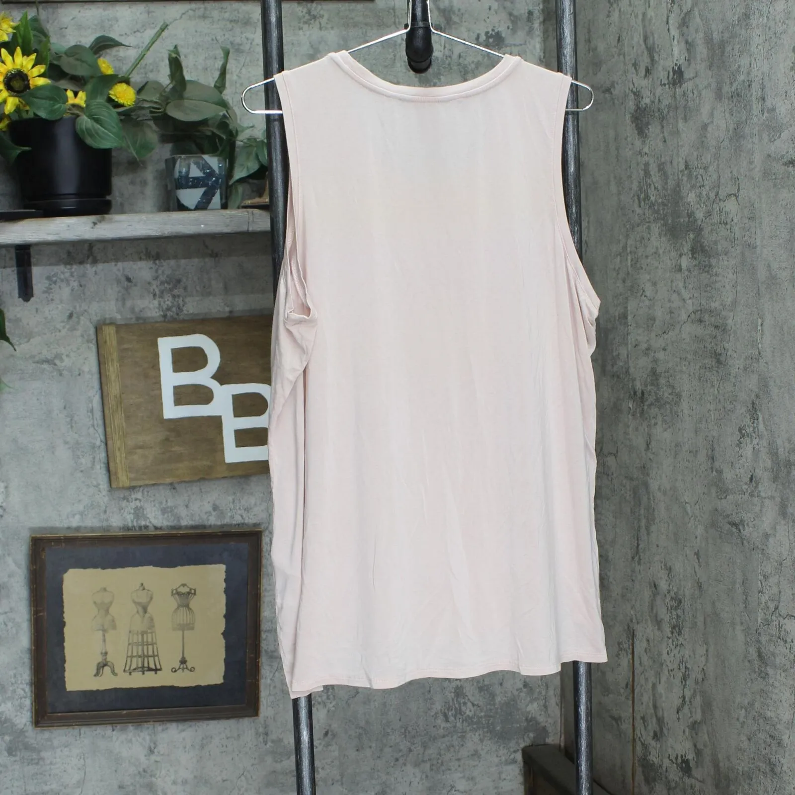 Lisa Rinna Collection Womens Sleeveless Knit A-Line Shirt Top Light Pink XL