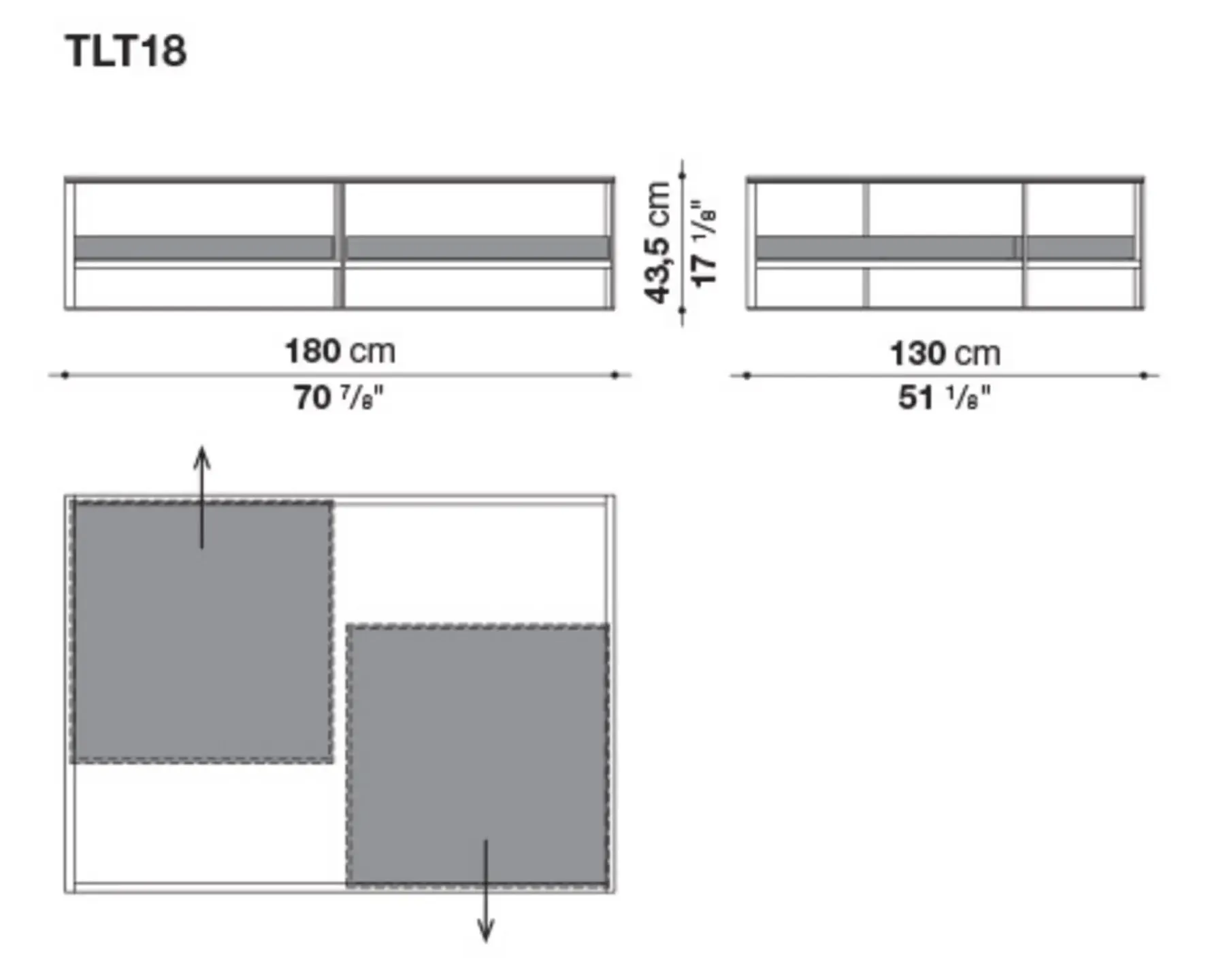 Lithos - Small Table with Extractable Trays