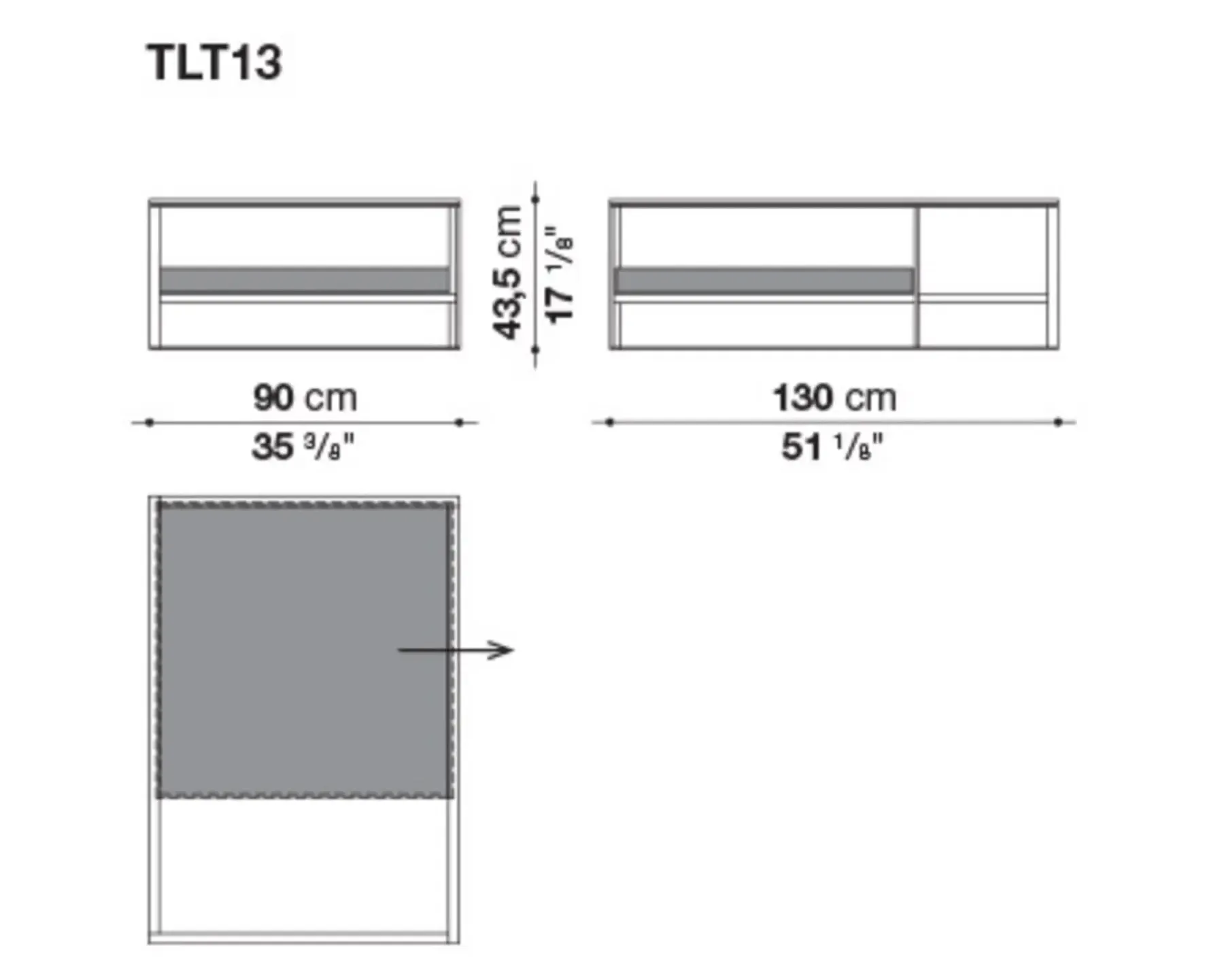 Lithos - Small Table with Extractable Trays