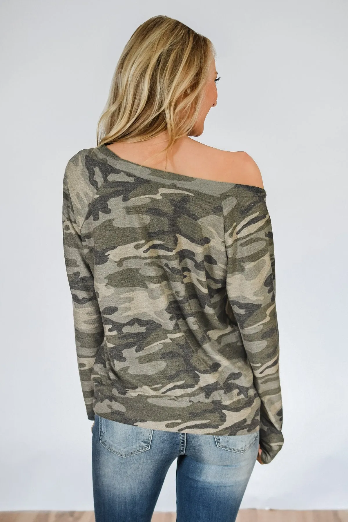 Lounging In Camo Long Sleeve Top