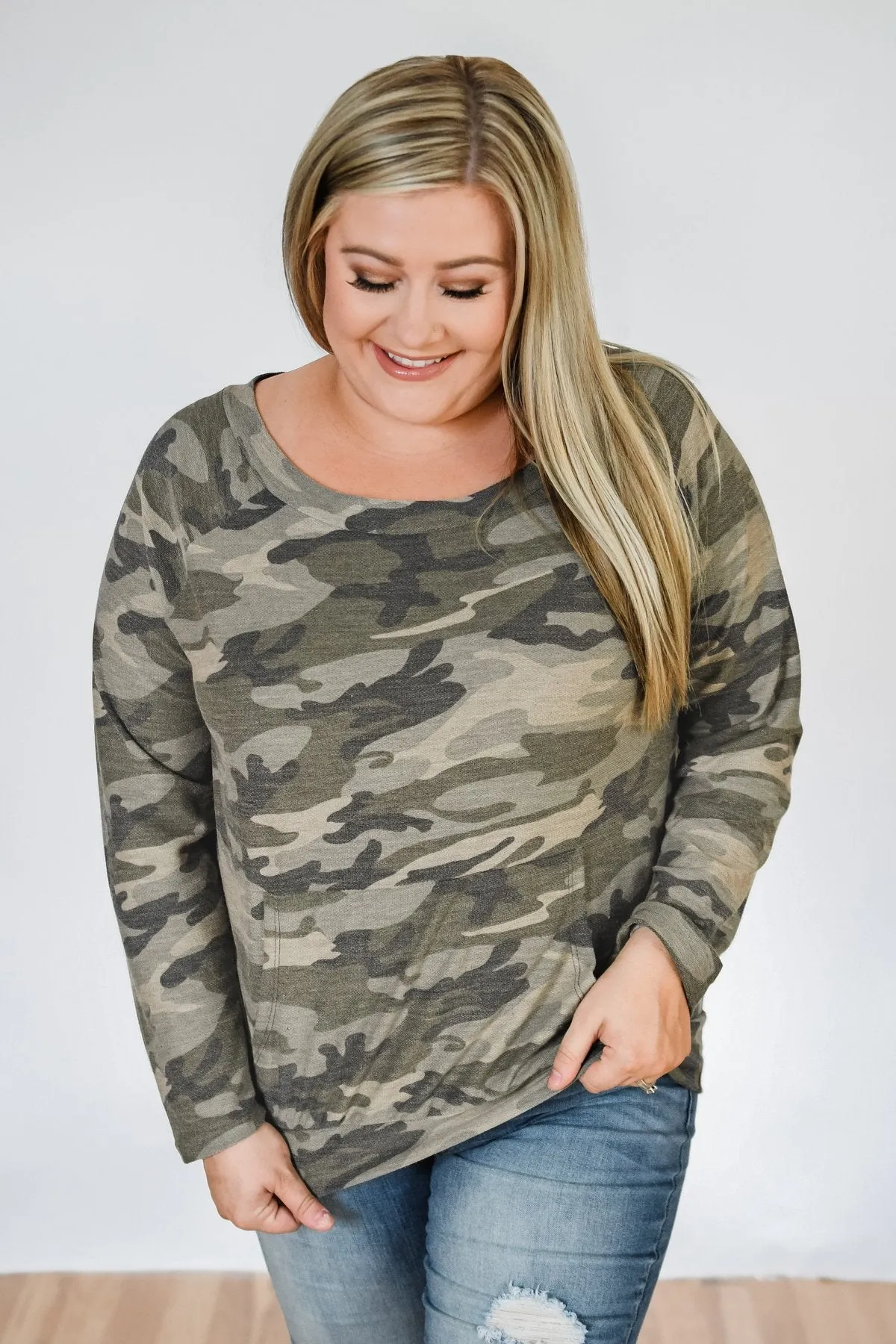 Lounging In Camo Long Sleeve Top