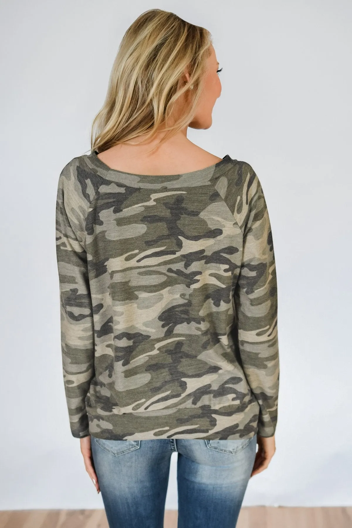 Lounging In Camo Long Sleeve Top