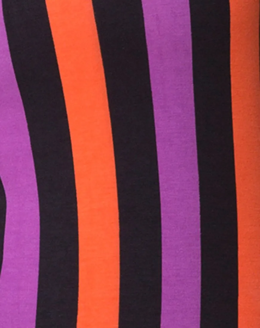 Lucia Bodice in Purple and Orange Stripe
