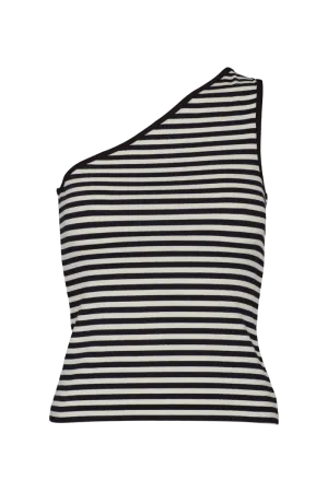 Ludmilla One Shoulder Top - Whisper White/Black